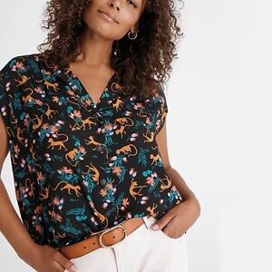 Anthropologie / Maeve | Cheeky Monkey Picnic Button Up Top, Size XSP